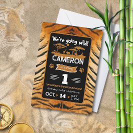 Tierdrucktiger Geburtstagseinladung Einladung