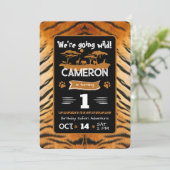 Tierdrucktiger Geburtstagseinladung Einladung (Stehend Vorderseite)