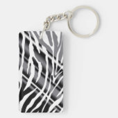 Tierdruckzebra-Muster und Monogramm Schlüsselanhänger (Rückseite)