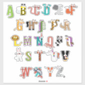 TIERE A-Z AUFKLEBER (Blatt)