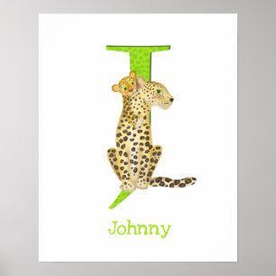 Tiere ABC J ist für Jaguar-Druck Poster
