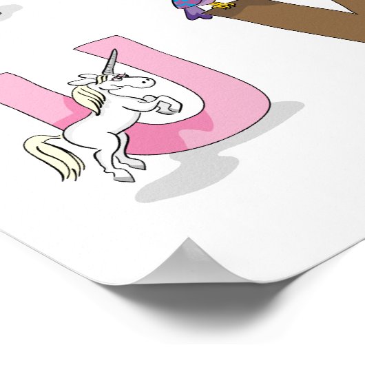 Tiere-Alphabet-Plakat Poster (Ecke)