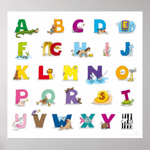 Tiere-Alphabet-Plakat Poster