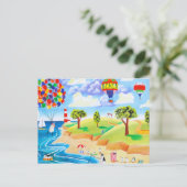 Tiere am Strand Postkarte (Stehend Vorderseite)