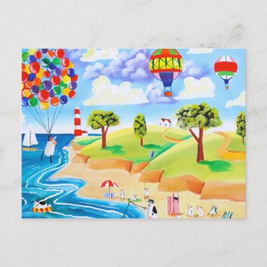 Tiere am Strand Postkarte (Vorderseite)