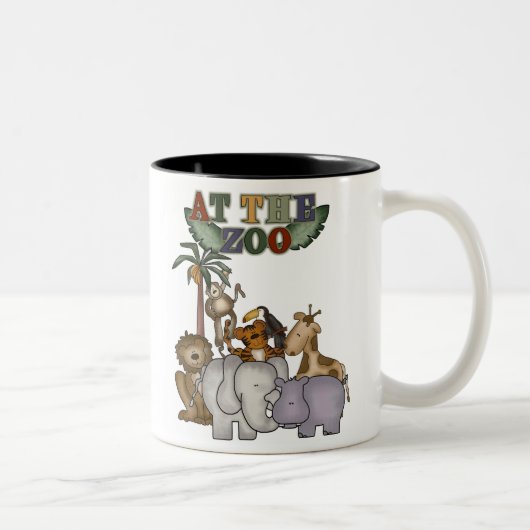 Tiere am Zoo Zweifarbige Tasse (Rechts)