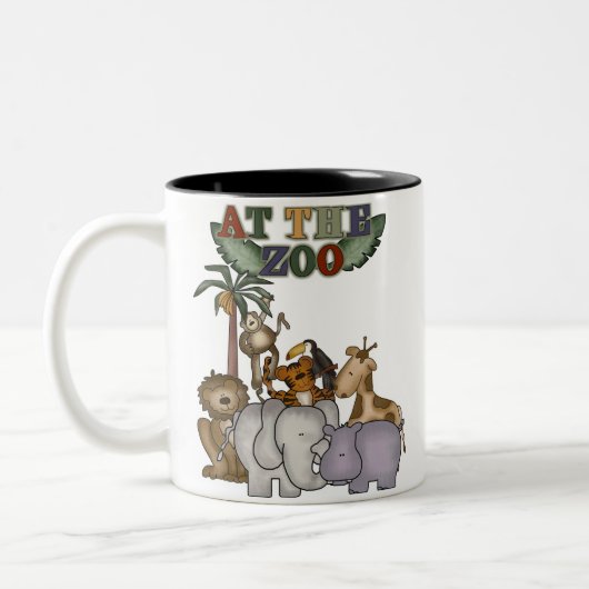 Tiere am Zoo Zweifarbige Tasse (Links)