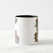 Tiere am Zoo Zweifarbige Tasse (Mittel)