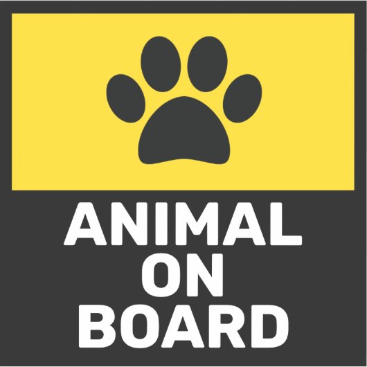 Tiere an Bord Aufkleber (Vorderseite)