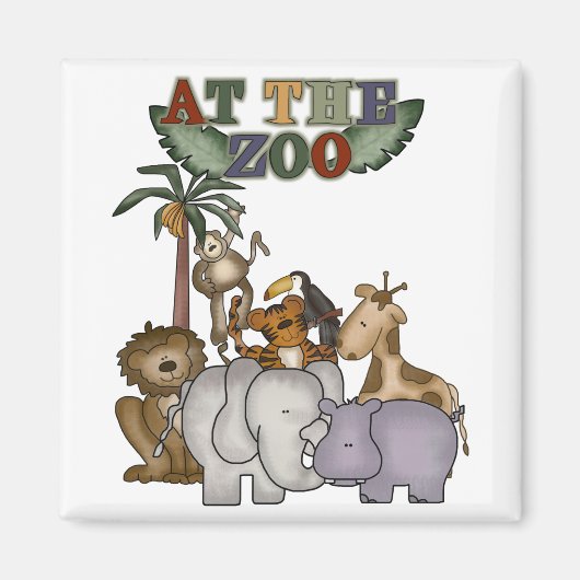 Tiere an den Zoo-T-Shirts und den Geschenken Magnet (Vorne)