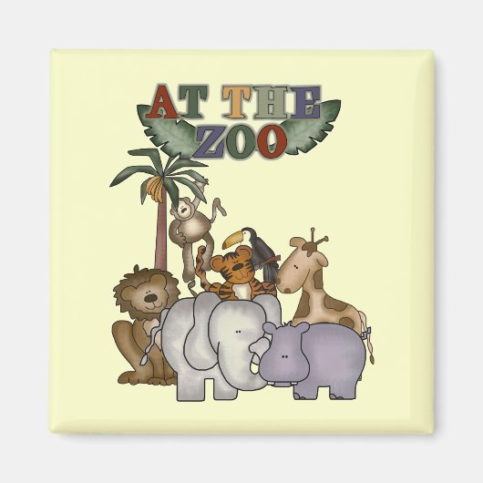 Tiere an den Zoo-T-Shirts und den Geschenken Magnet (Vorne)