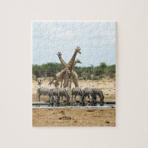 Tiere an einem waterhole puzzle