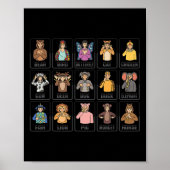 Tiere ASL Hand Gesture Tiere Gehörverlust Poster (Vorne)