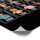 Tiere ASL Hand Gesture Tiere Gehörverlust Poster (Ecke)