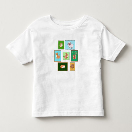 Tiere auf Briefmarken Kleinkind T-shirt (Vorderseite)