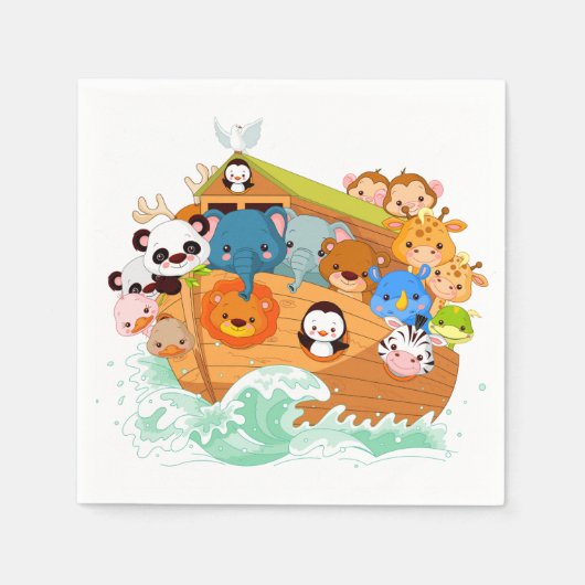 Tiere auf dem Noahs Art Paper Napkins Serviette (Vorderseite)