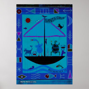 Tiere auf dem Schiff Poster