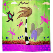 Tiere auf dem Windduschvorhang Duschvorhang (Vorderseite)