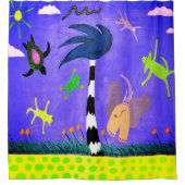 Tiere auf dem Windduschvorhang Duschvorhang (Vorderseite)