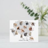 Tiere aus Asien Postkarte (Stehend Vorderseite)