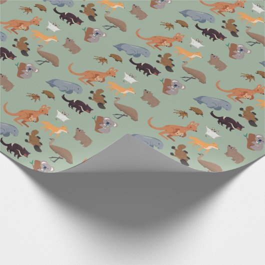 Tiere aus Australien Aussie Wildlife Geschenkpapier (Ecke)