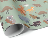 Tiere aus Australien Aussie Wildlife Geschenkpapier (Rolleneckpunkt)