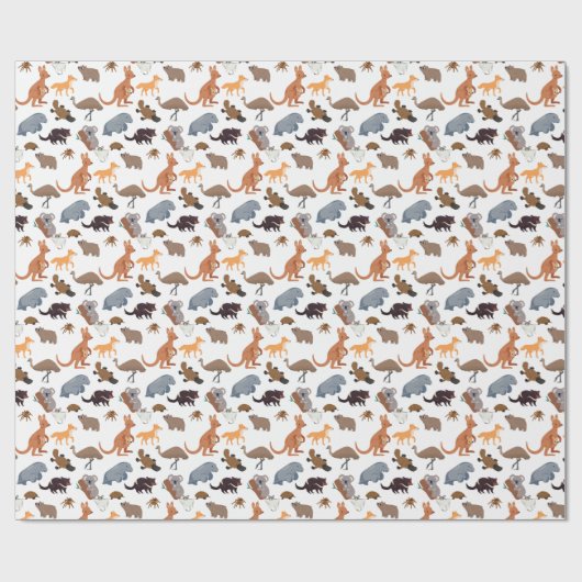 Tiere aus Australien Aussie Wildlife Geschenkpapier (Flach)