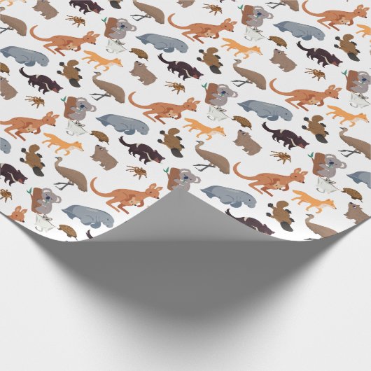 Tiere aus Australien Aussie Wildlife Geschenkpapier (Ecke)