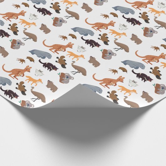 Tiere aus Australien Aussie Wildlife Geschenkpapier (Ecke)