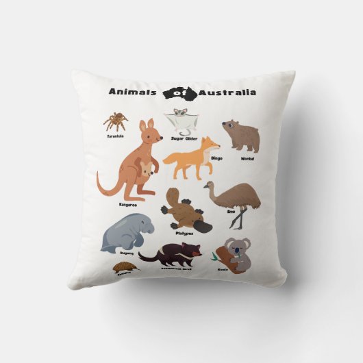 Tiere aus Australien Aussie Wildlife Kissen (Rückseite)
