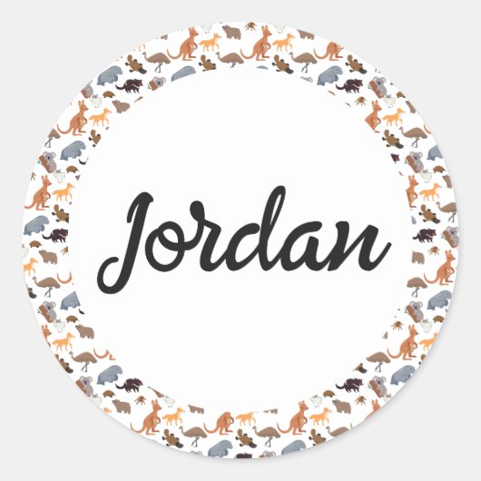 Tiere aus Australien Aussie Wildlife Runder Aufkleber (Vorderseite)