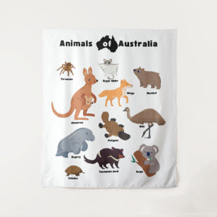 Tiere aus Australien Aussie Wildlife Wandteppich
