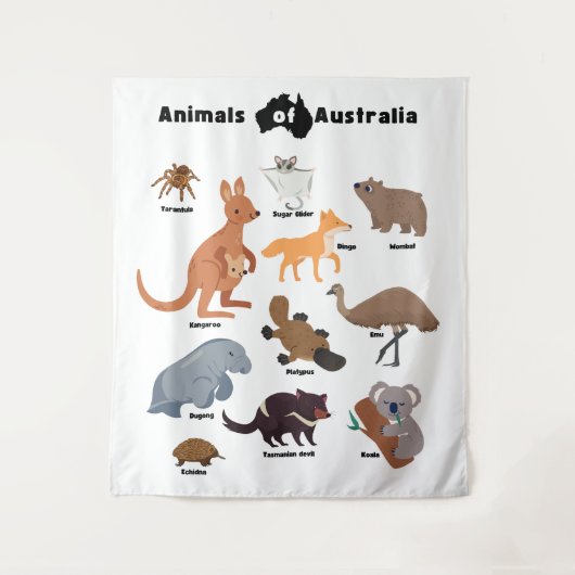 Tiere aus Australien Aussie Wildlife Wandteppich (Vorderseite)