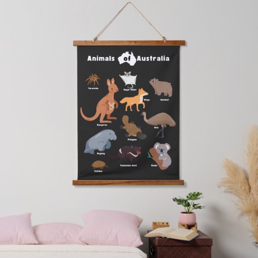 Tiere aus Australien Aussie Wildlife Wandteppich Mit Holzrahmen (Schlafzimmer)