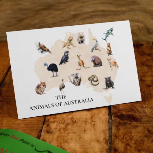 Tiere aus Australien Postkarte