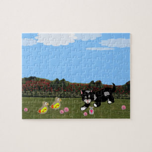 Tiere aus Cartoons im Gartenpuzzle Puzzle