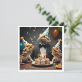 Tiere aus dem Party der Bartagame, Eidechsengeburt Einladung (Stehend Vorderseite)