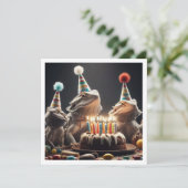 Tiere aus dem Party der Bartagame, Eidechsengeburt Einladung (Stehend Vorderseite)