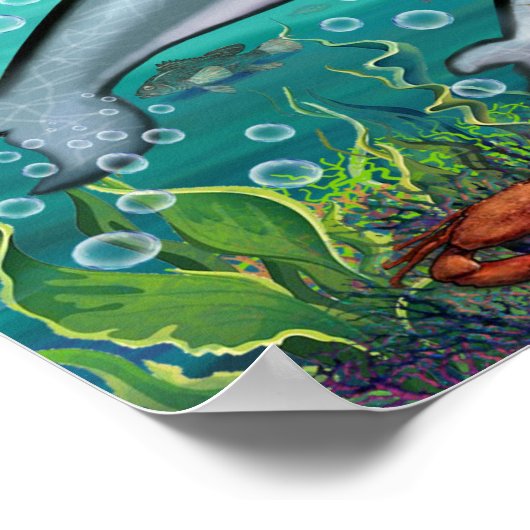 Tiere aus Land- und Meerposter Poster (Ecke)