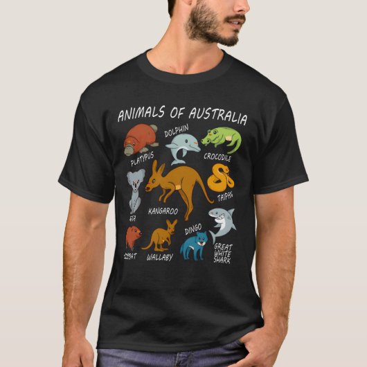 Tiere Australiens Retro T-Shirt (Vorderseite)