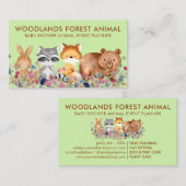 Tiere Baby Bear Fox Raccoon Rabbit grün Visitenkarte (Vorne/Hinten)