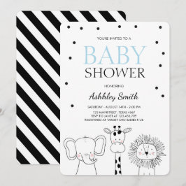 Tiere Baby-Dusche laden Zoo Safari Jungle Boy Einladung