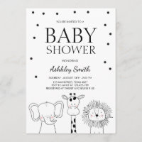 Tiere Baby Dusche laden Zoo Safari Jungle ein
