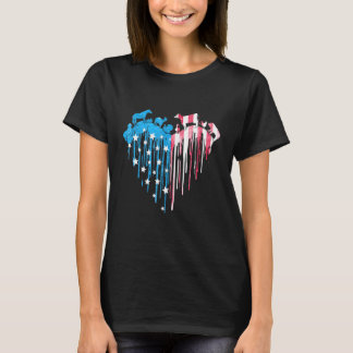 Tiere Bauer Herz Amerikanische Flagge 4. Juli Pat T-Shirt