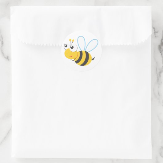 Tiere - Bienen Runder Aufkleber (Tasche)