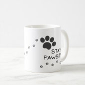 Tiere Bleibe Pawsitive Paw Print Kaffeetasse (VorderseiteRechts)