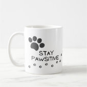 Tiere Bleibe Pawsitive Paw Print Kaffeetasse (Links)
