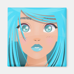 TIERE CARTOON GIRL MAGNET