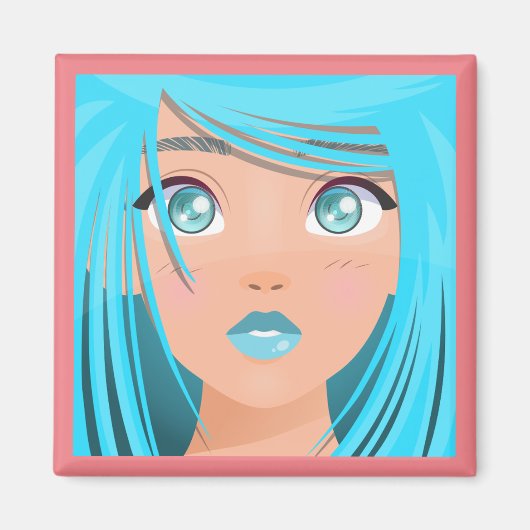 TIERE CARTOON GIRL MAGNET (Vorne)