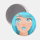 TIERE CARTOON GIRL MAGNET (Vorderseite/Rückseite)